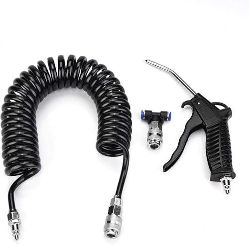 Miniatura 2 de EU Connector + PU Hose Air Duster Pistola de soplado, pistola de compresor de aire negra Pistola de soplado neumática