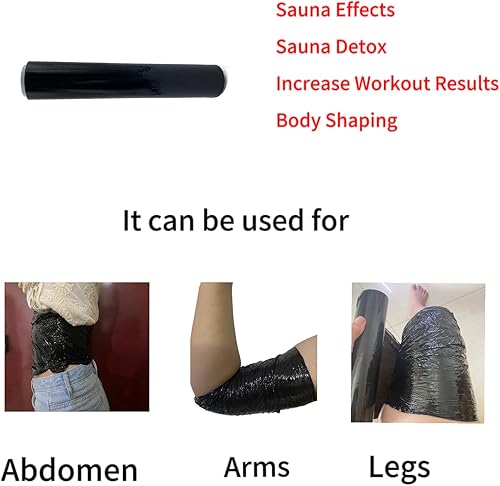 Miniatura 3 de 4 rollos de plástico osmótico envolturas de adelgazamiento osmótico para contorno corporal y adelgazamiento corporal y realzador de suéter negro,