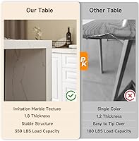 Vista 7 de ONBRILL Mesa completa de mesa de isla de cocina de 61 x 31 pulgadas con espacio de almacenamiento, toma de corriente y luces LED, mesa de comedor