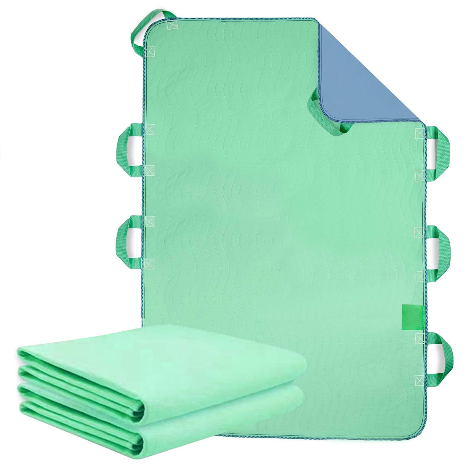 Empapadores Cama Adultos con 8 Asas Reforzadas, Secado Rápido 10 Min, Lavable, Impermeable, para Ancianos y Pacientes con Incontinencia, 86x132cm