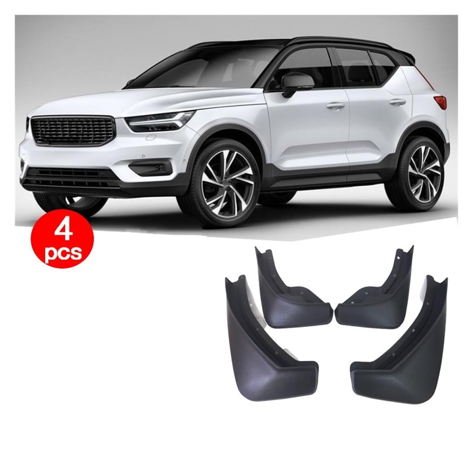 4 Pezzi Parafanghi per Volvo XC40 2018-2021,Auto Paraspruzzi Splash Guard Anteriore Parafango Posteriore Esterni Protezione Accessori