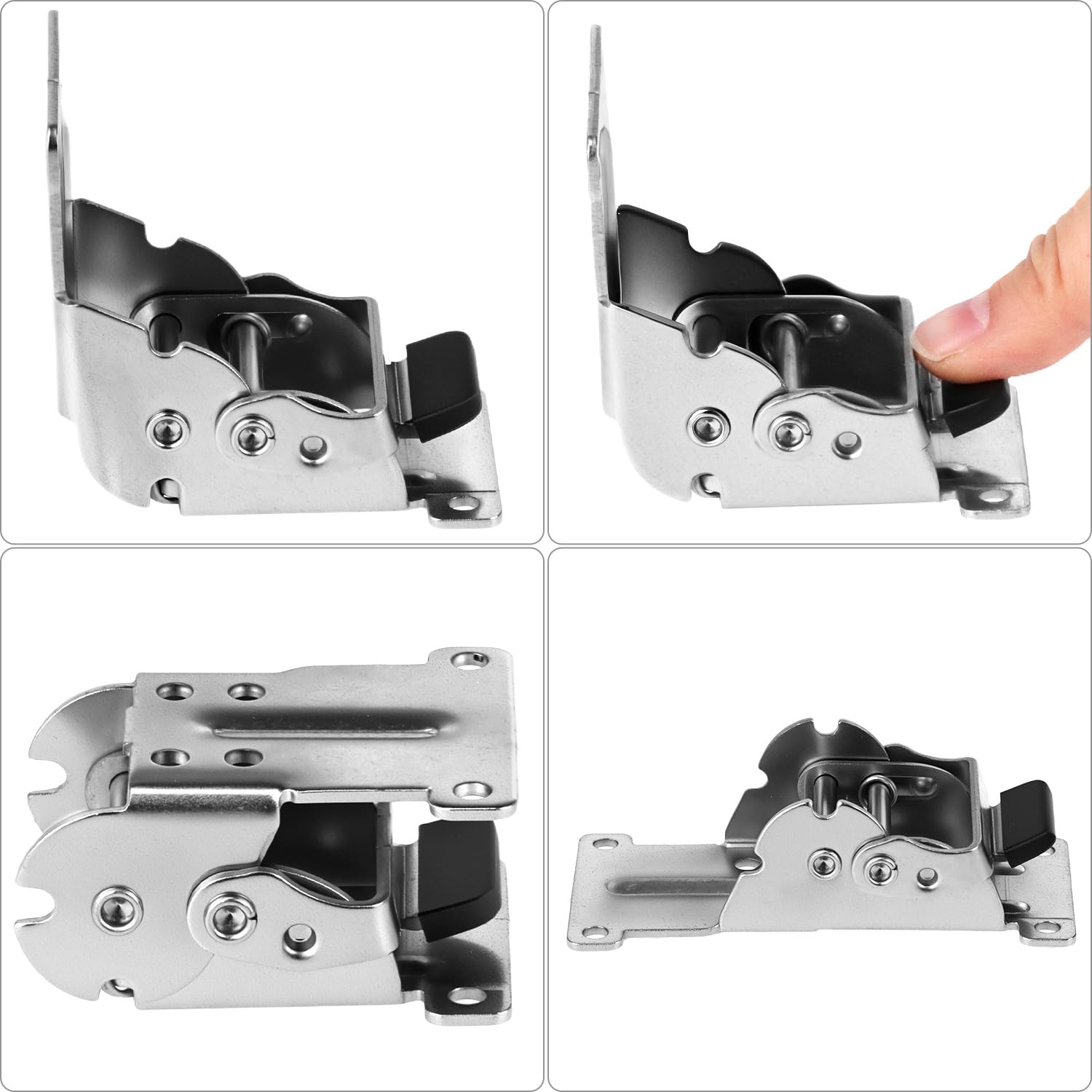 QWORK® 4 Piece Składane zawiasy Nogi stołu Składane zawiasy Wspornik Wspornik Stalowe ocynkowane śruby 40 W zestawie - srebrne