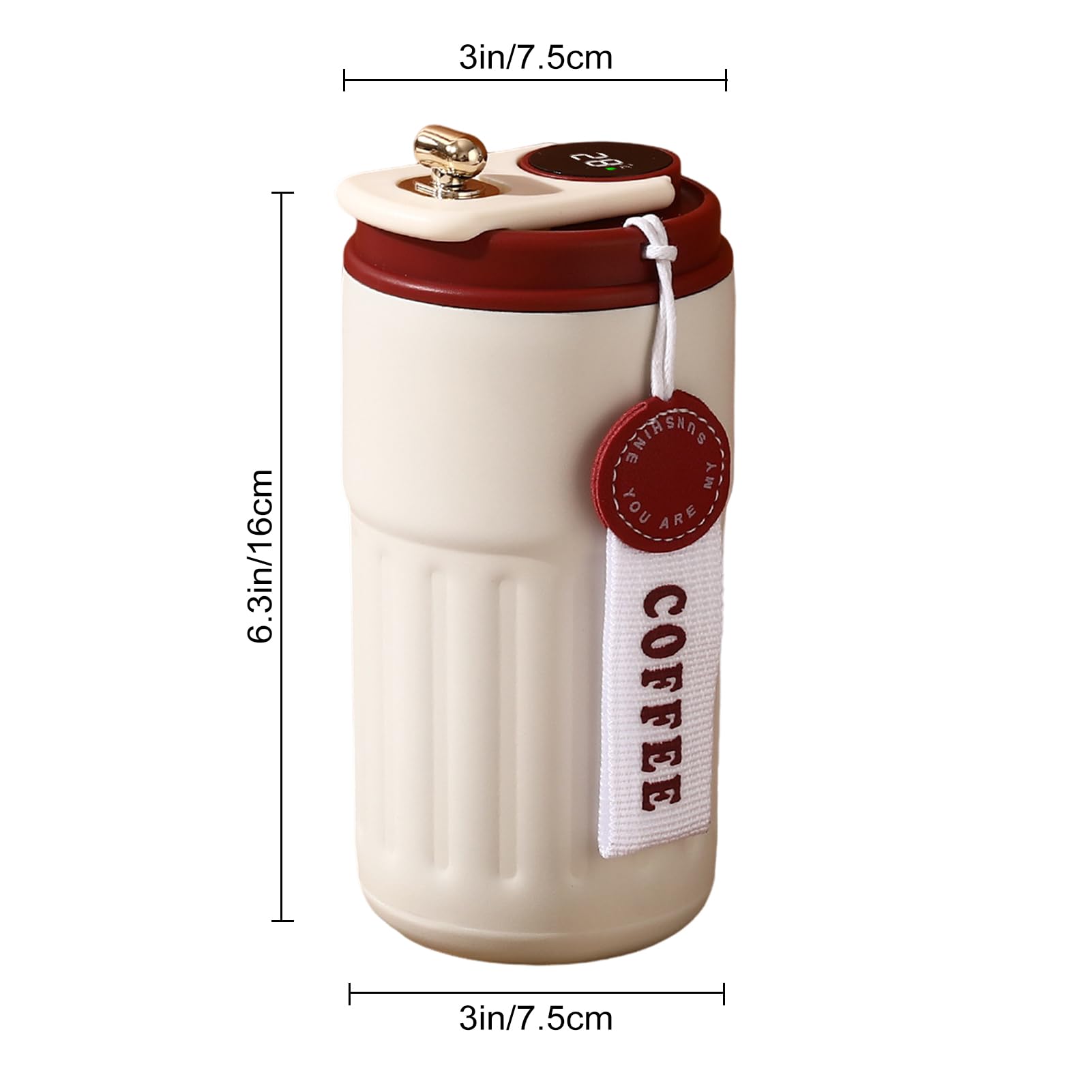 Worparsen Coffee Flask with LED Touch Screen Temperature Display - Image 2