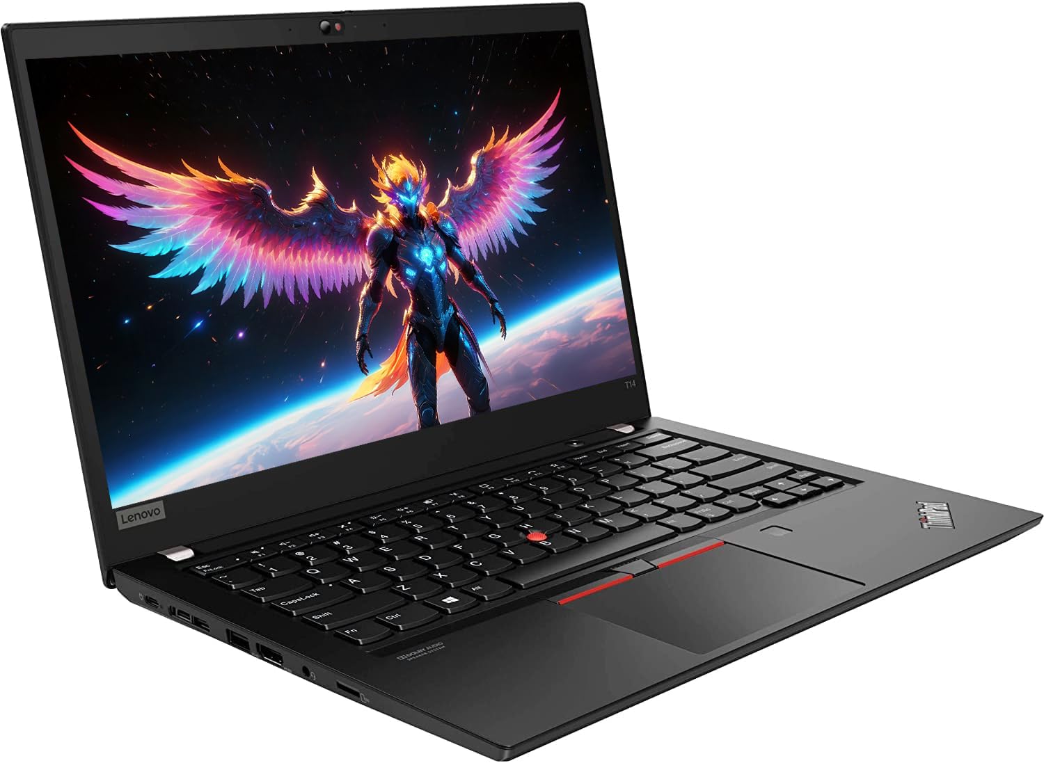 Lenovo ThinkPad T14 Gen 1 Notebook, Intel Core i7-10610U, 14" FHD IPS, 16 GB RAM, 512 GB SSD, US QWERTY-Tastatur, Webcam, Windows 11 Pro (Generalüberholt)