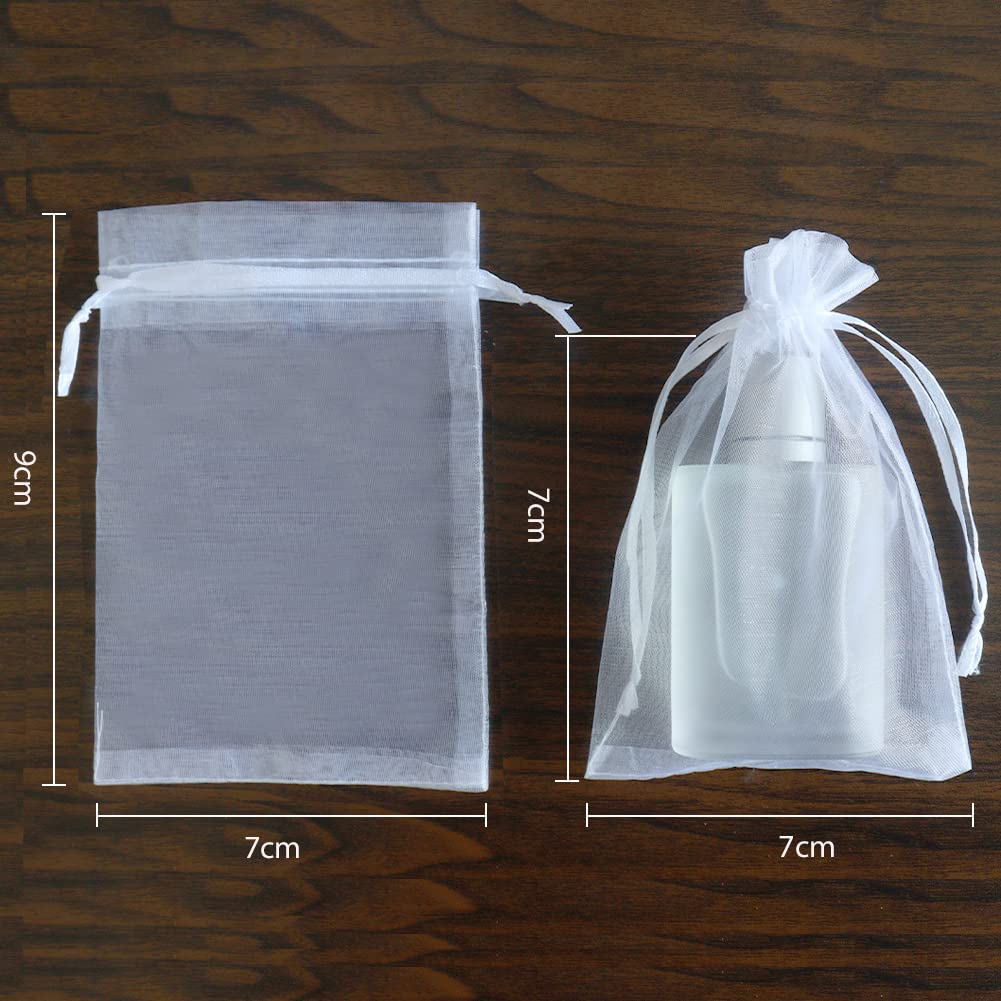 Intckwan Lot De 100 Sachets En Organza Blanc - 7 X 9 Cm - Pour
