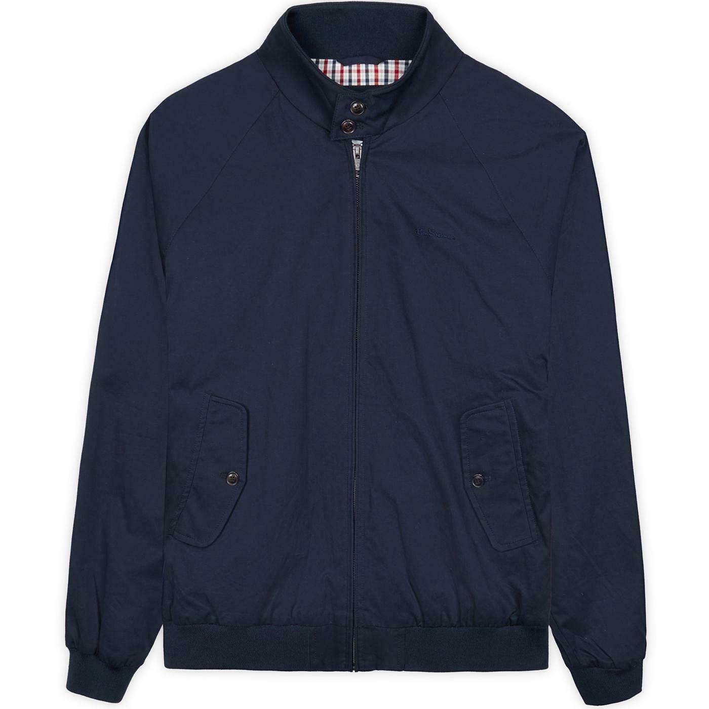 Ben-Sherman Mens Classic Harrington Bomber Jacket Mod Ska 59148 Navy Blue
