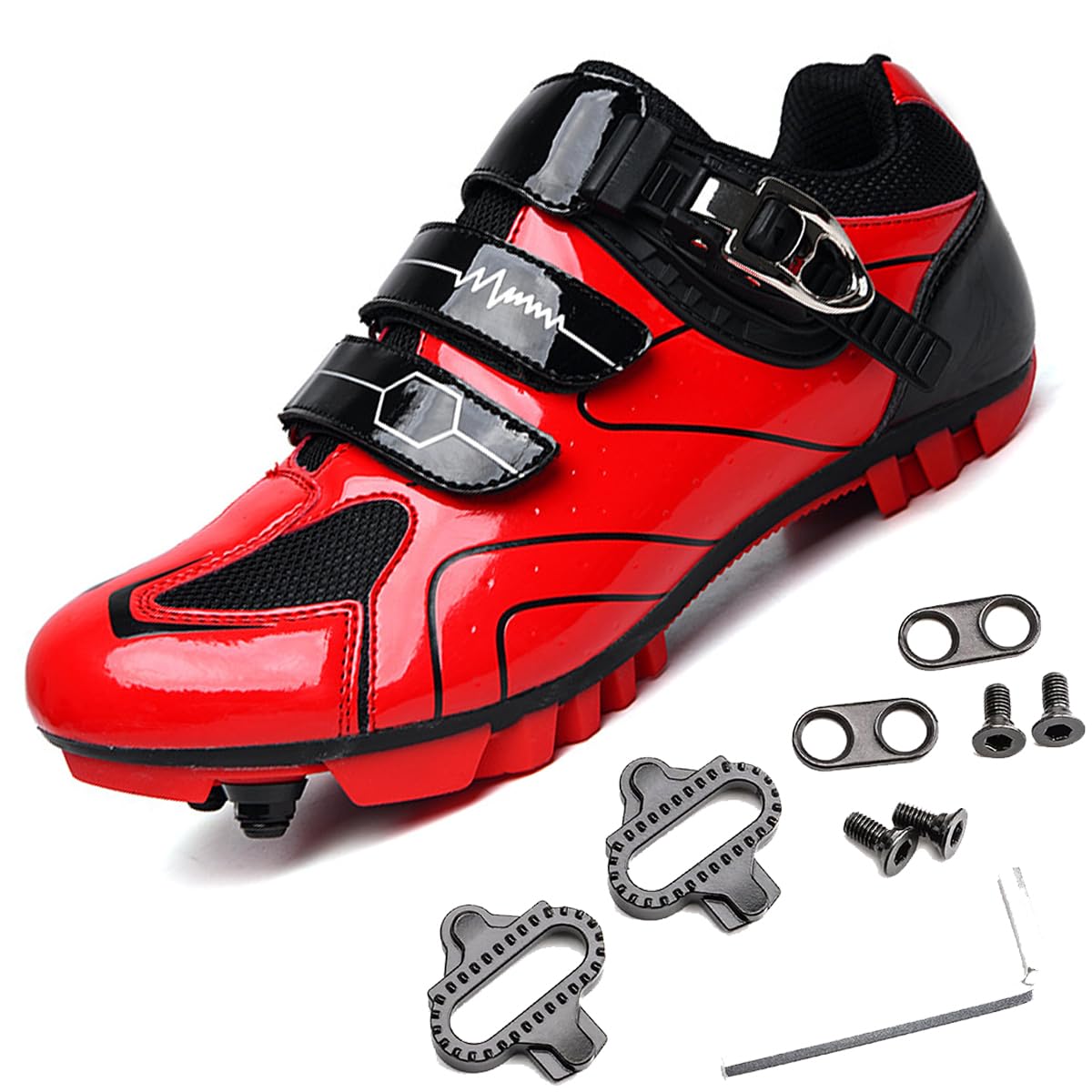 Zapatilla de Ciclismo MTB Hombre Zapatillas Bicicleta de Montaña Respirables Profesionales Compatible Todos Los Pedales SPD