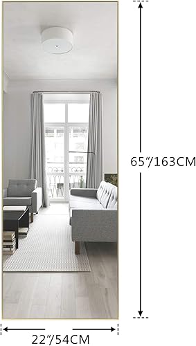 Miniatura 4 de Elevens Espejo de pie de longitud completa de 65 x 22 pulgadas, grande, rectangular, espejo de pared para colgar o inclinarse contra la pared para
