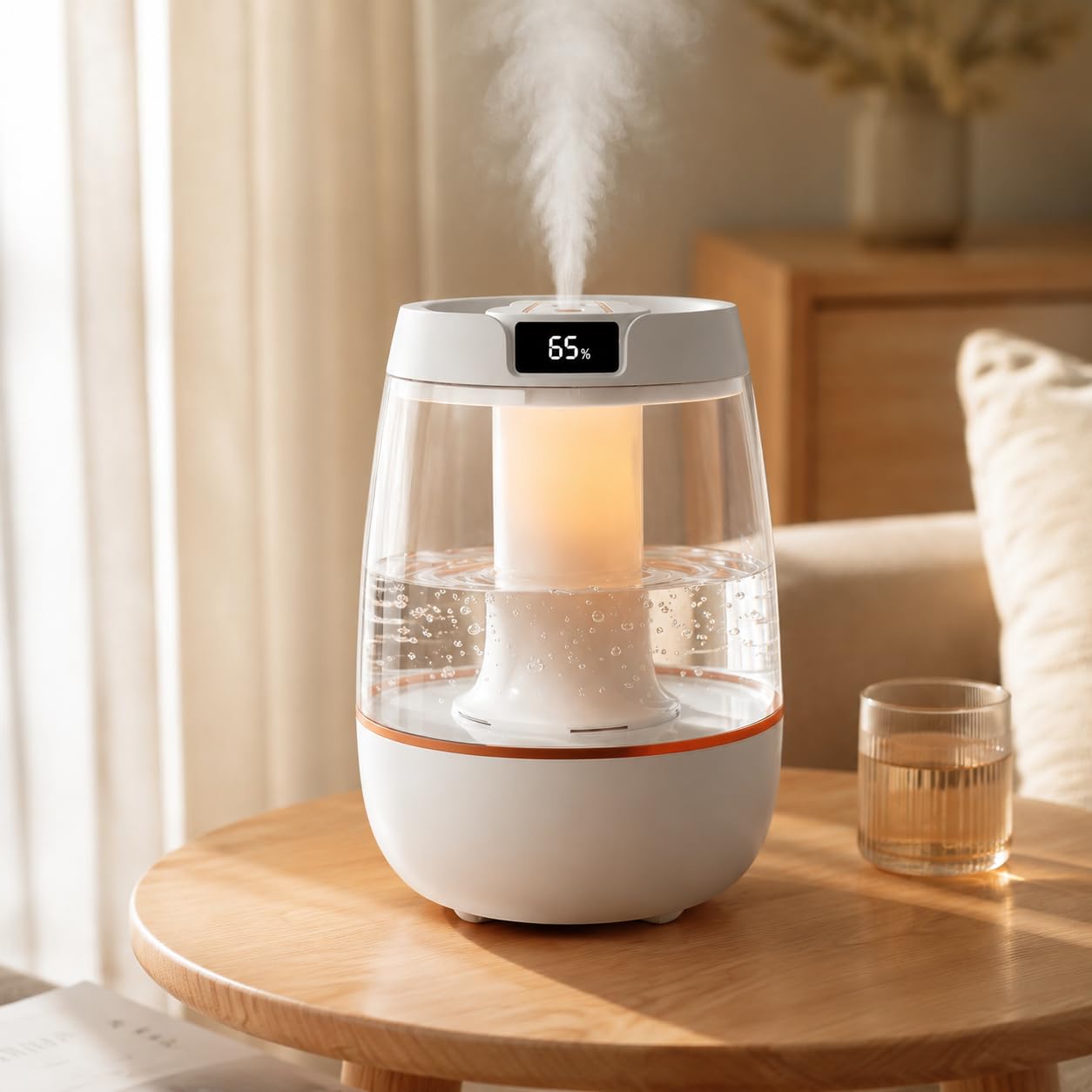 3L Humidifier for Bedroom - Smart Cool Mist Humidifier with Night Light, Ultra-Quiet Dual Spray Air Humidifier for Indoor Home/Bedroom/Office/Plants Room, 3 Mist Modes Mist Diffuser, 25 dB