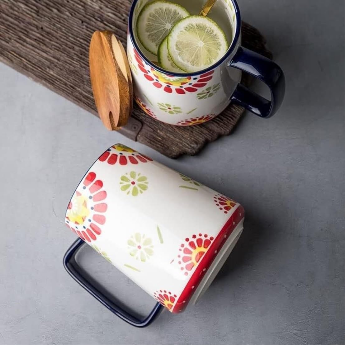 Tazas de Té Tazas Desayuno Tazas Taza Dibujada A Mano Hogar Cerámica Super Capacidad Taza para Beber Desayuno Taza De Leche Regalo para Amigos Tazas Tazas de Cafe