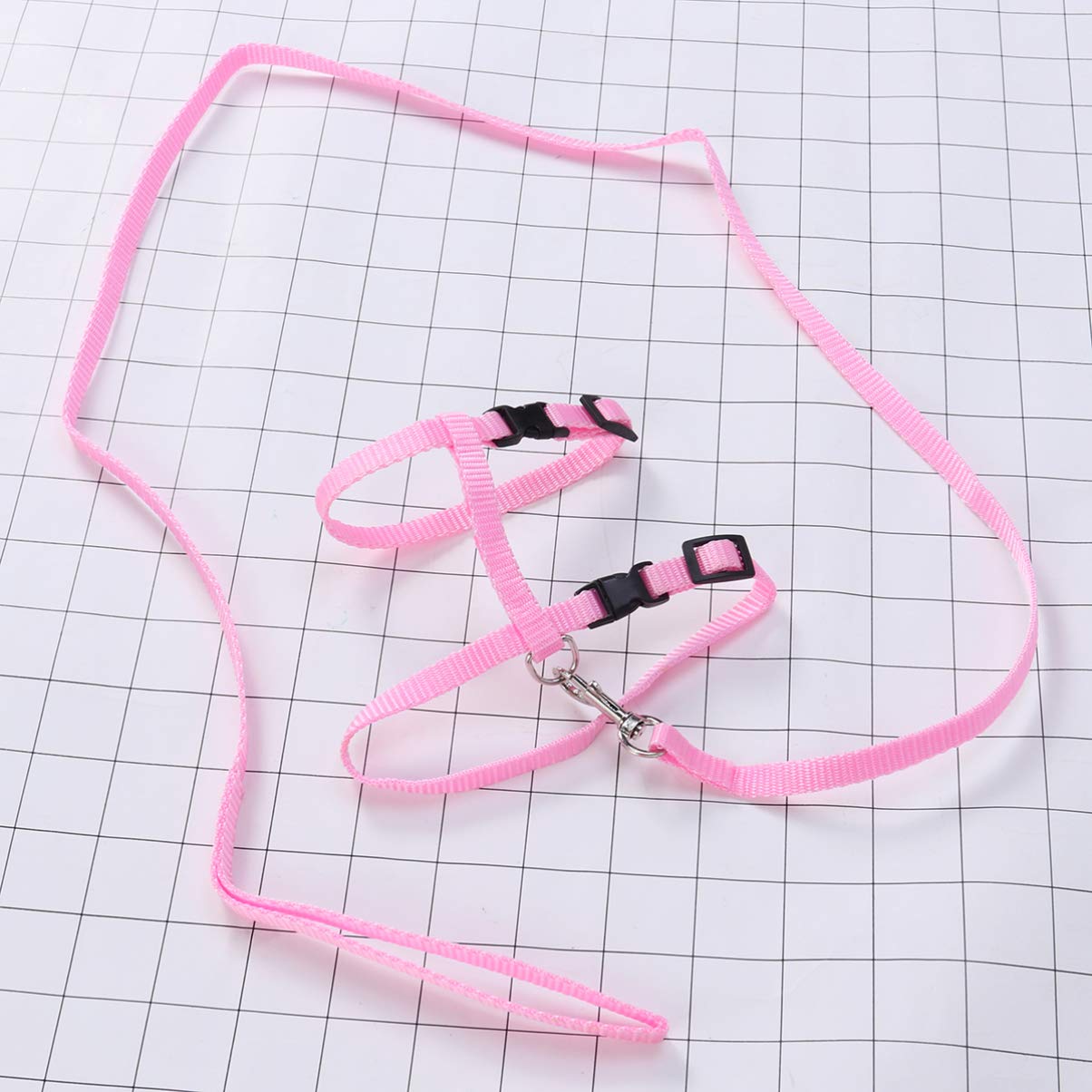 FONDOTIN and Easy Walking Pink Cat Harness Traction Rope Adjustable Leash for Pet Kitten Nylon Material