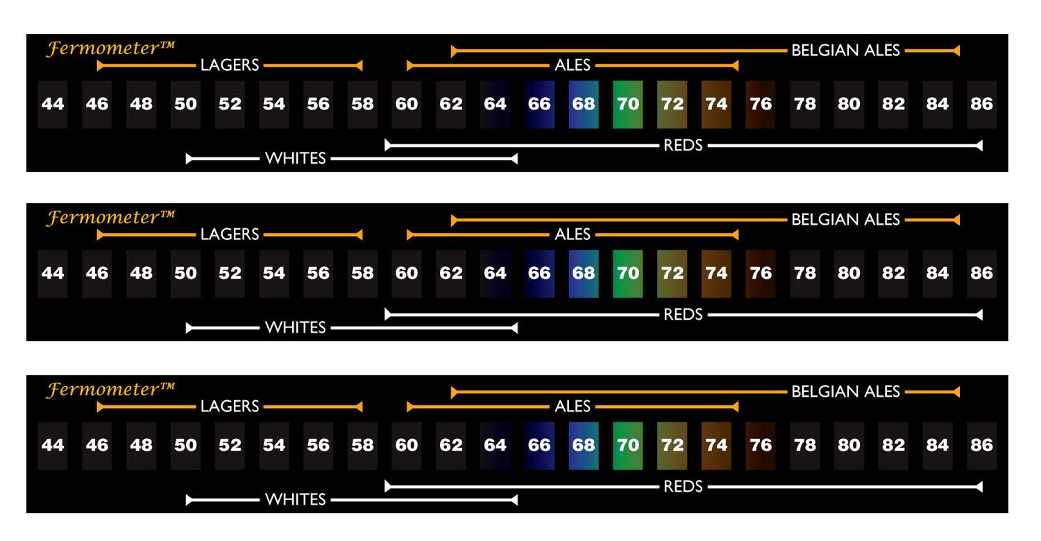 HOZQ8-593 3 X Adhesive Strip Thermometer,Black