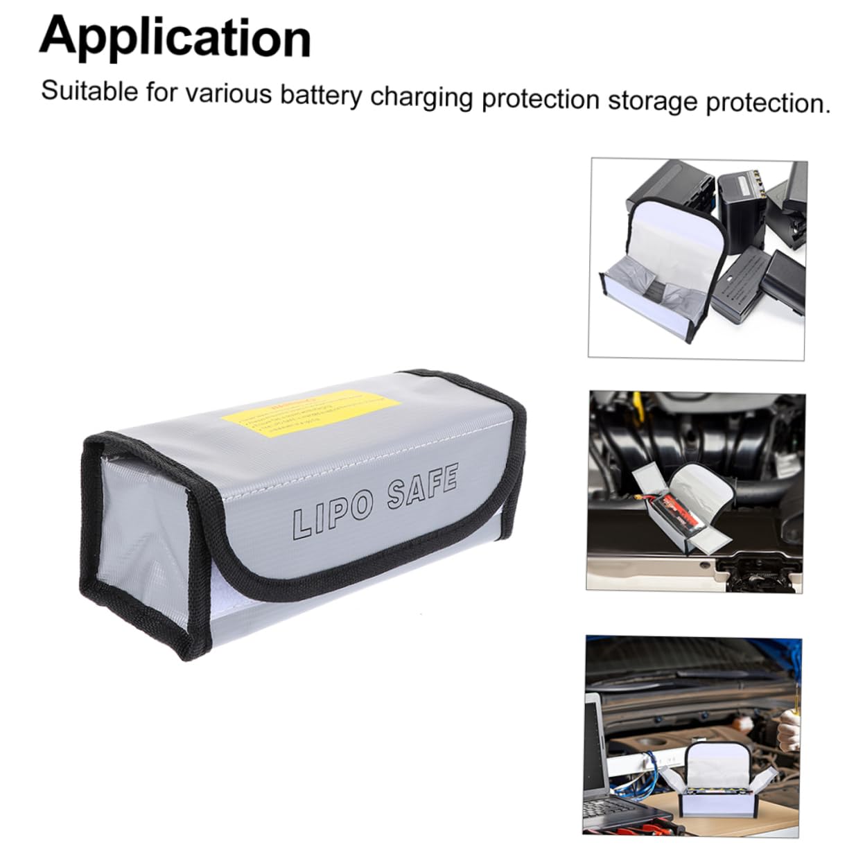 SHINEOFI 3 Set Borsa Antideflagrante Per Batteria Borsa Batteria Ignifuga Sicurezza Safebet Sacchetti Sacchetto Antiesplosione Per Batterie Custodia Protettiva Per Silver 2 Pezzi*3