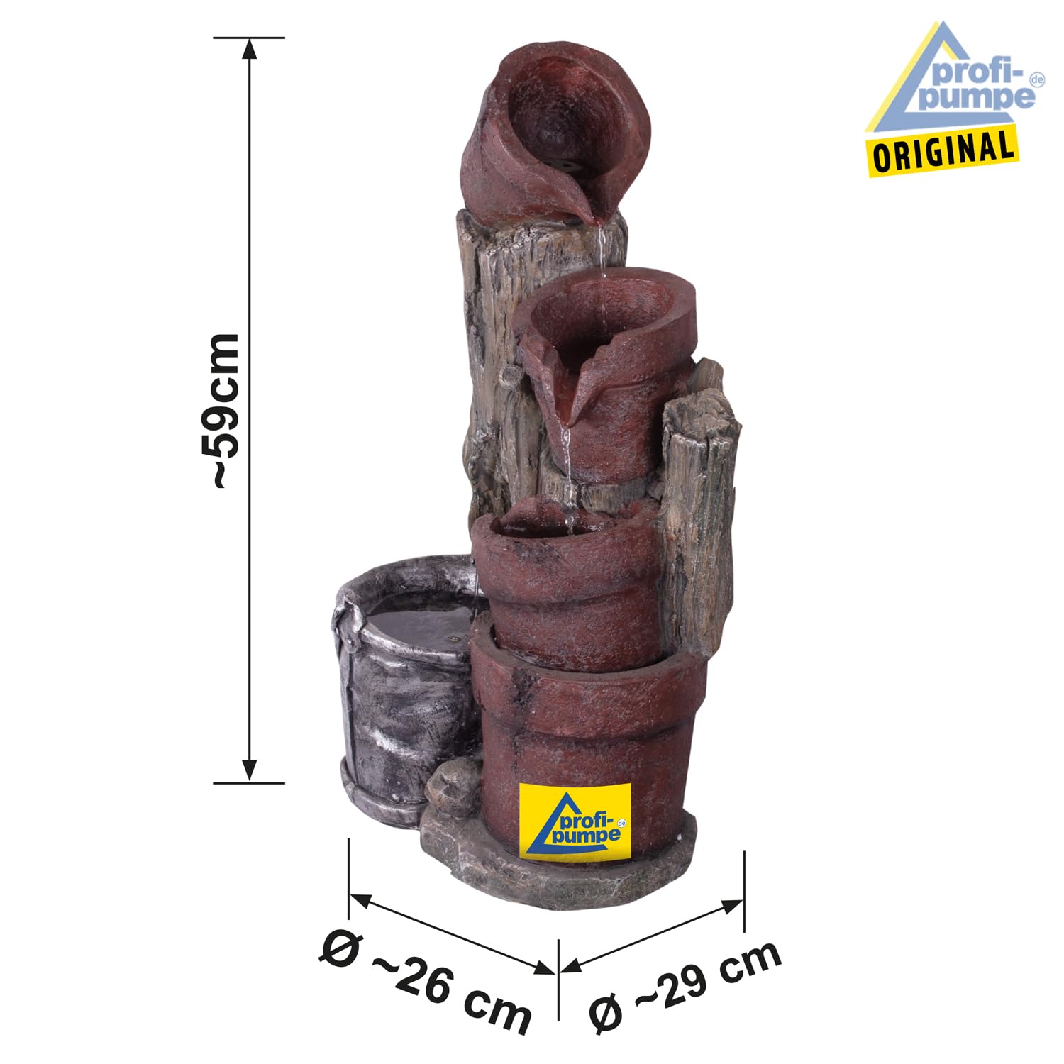 Gartenbrunnen Brunnen Zierbrunnen Zimmerbrunnen Springbrunnen Brunnen Wald-Quelle mit LED-Licht 230V Wasserfall Wasserspiel für Garten
