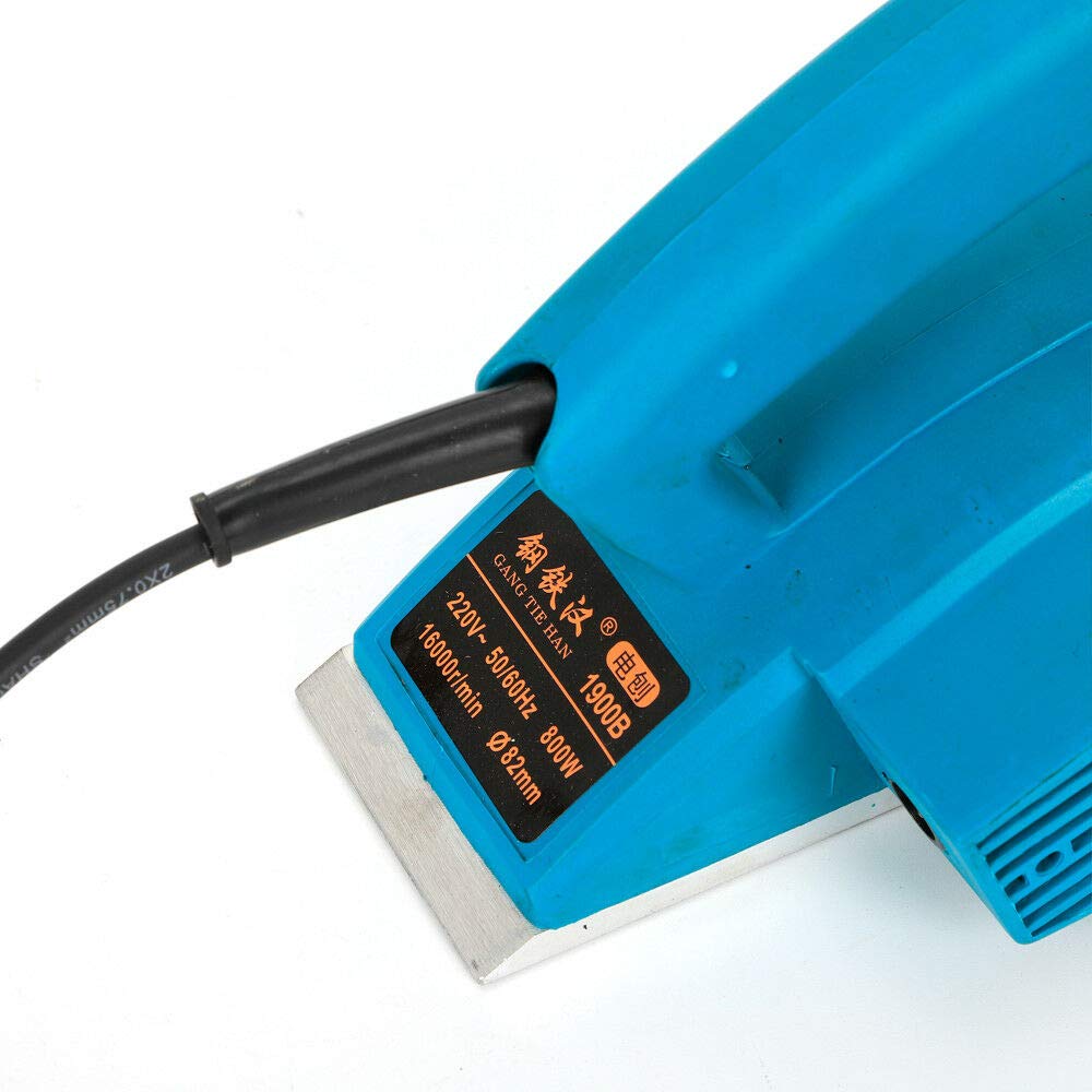 Cepilladora eléctrica de profundidad ajustable, 800 W, 11000 rpm, profundidad de cepillado, 1 mm para procesamiento de madera