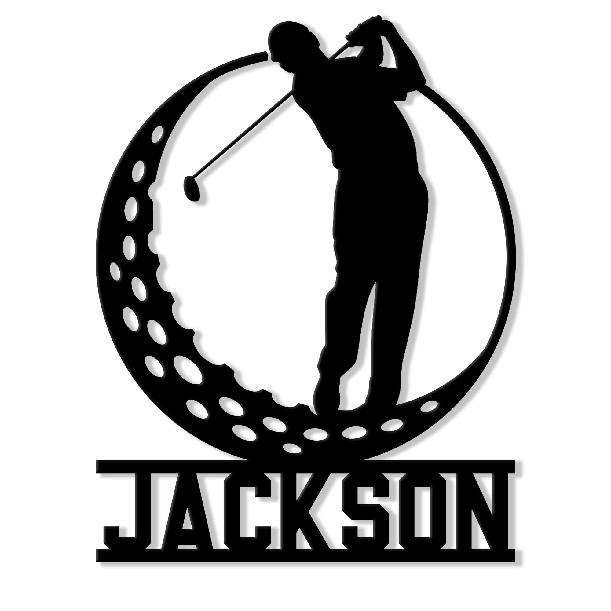Personalized Golf Metal Sign, Golf Player Hanging Sign Outdoor Porch Welcome, Custom Name Wall Fence Yard Patio Home Office Decor Gift for Husband, Dad, Son, Golf Lover, Birthday Gifts by OhaPrints