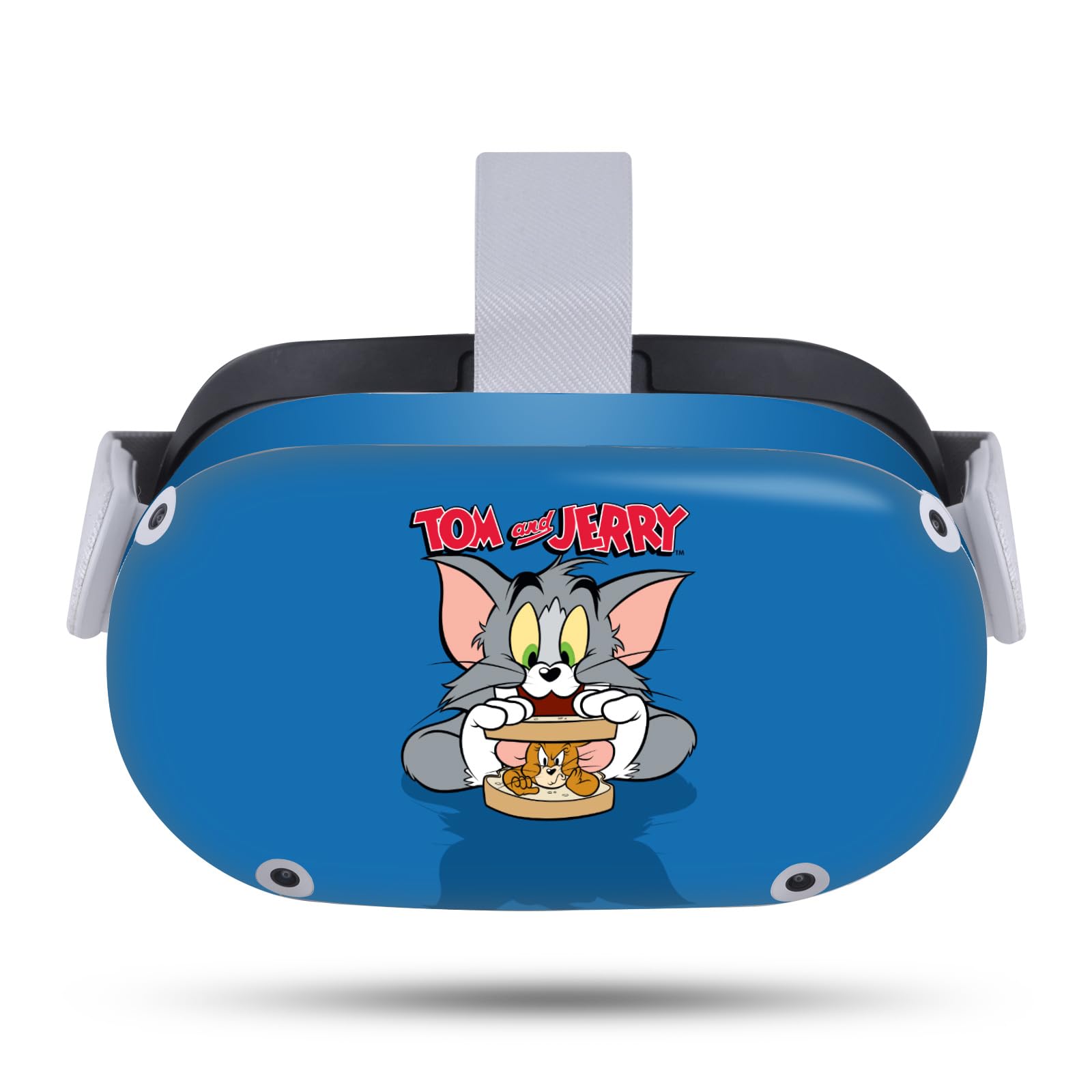 Head Case Designs Officially Licensed Tom and Jerry Character Art Graphics Vinyl Sticker Skin Decal Cover Compatible with Meta Quest 2