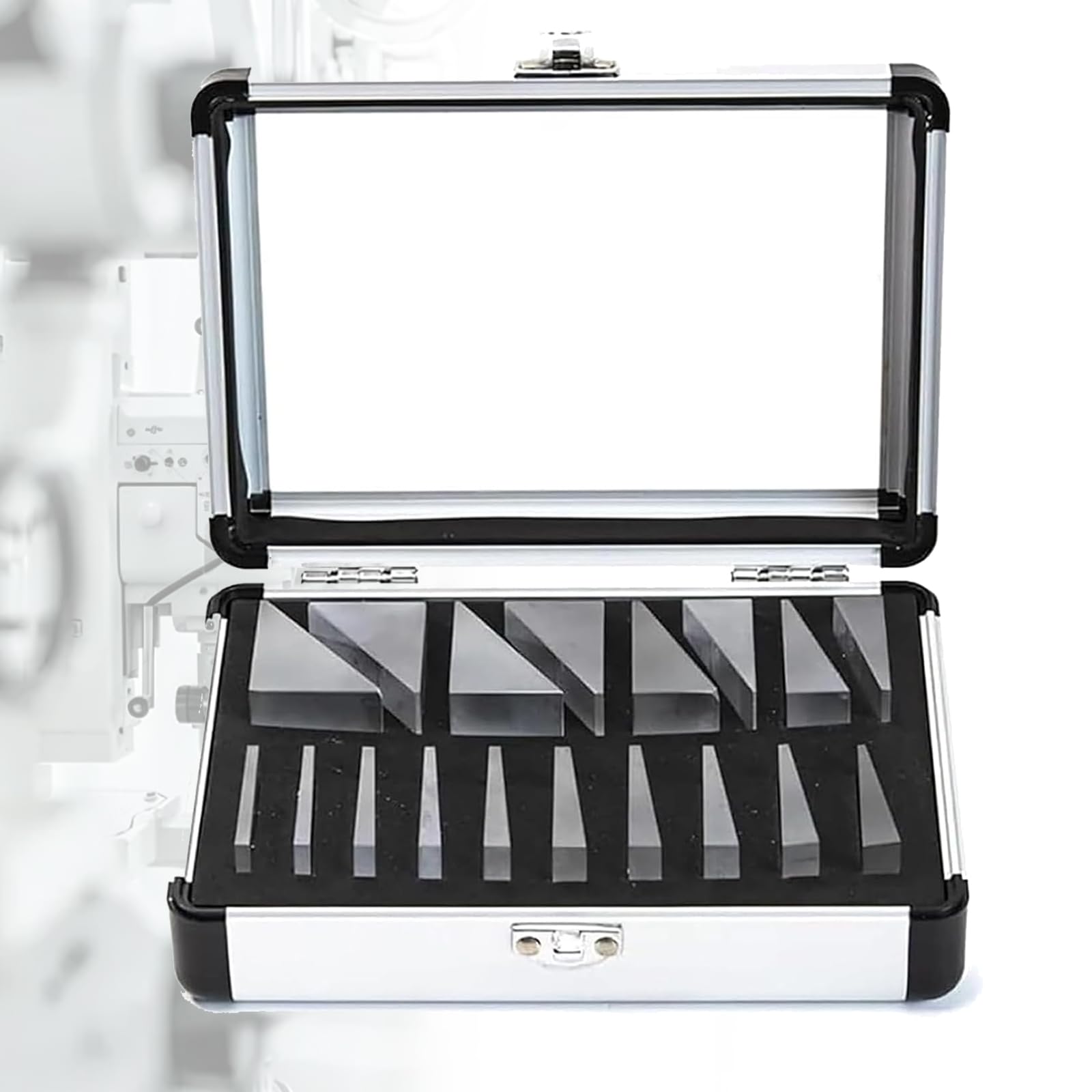 VILA SMO High Precision Prism Kit, 18pcs Optical Ophthalmic Prism Set, ±0.05mm Tolerance, 60-40 Finish, With Aluminum Box, For Eye Deviation Assessment, Vision Testing And Optometry Use