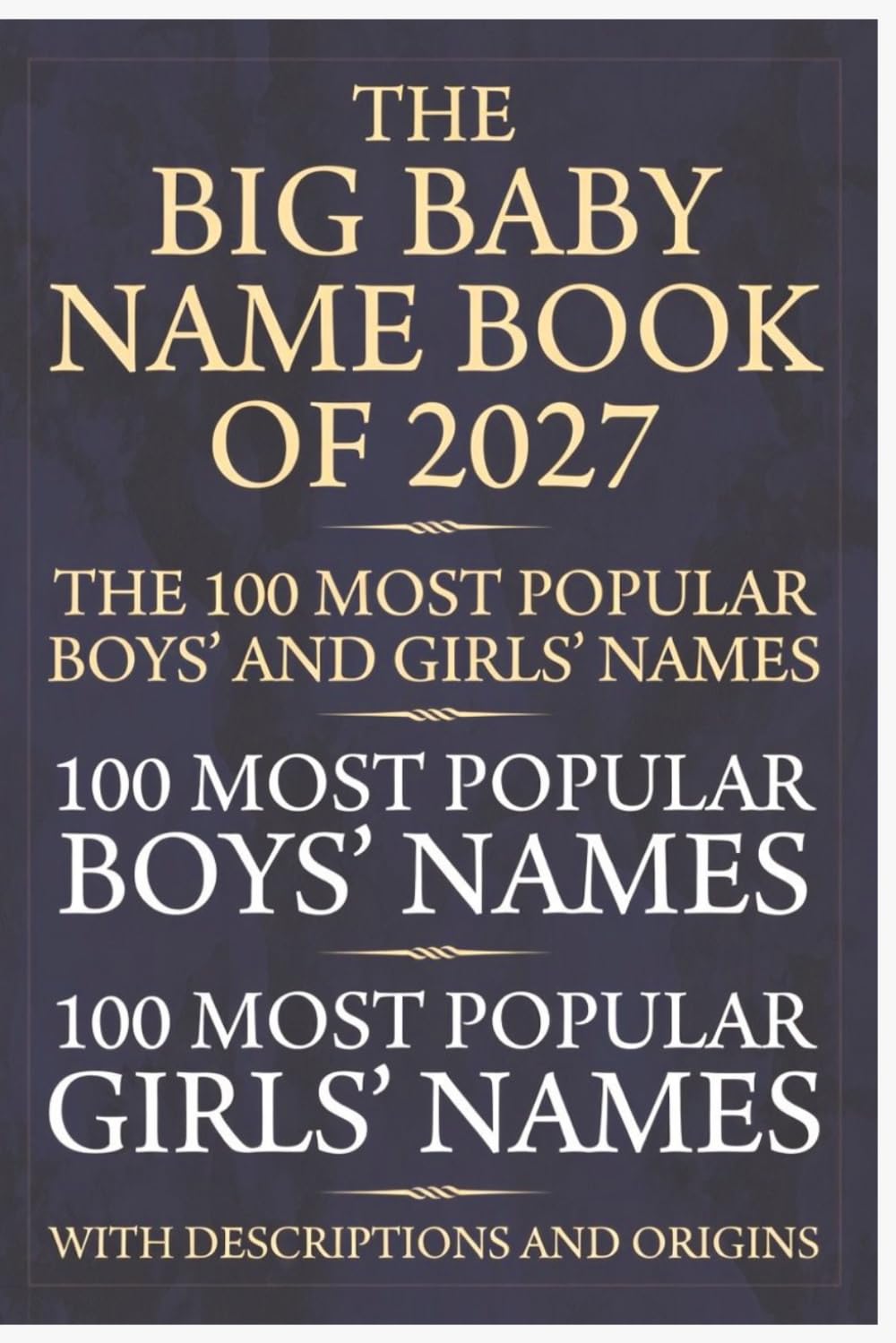 2027 Baby Names and Meanings Book: The top 100 Boys and Girls Baby Names for 2027 | In order of Popularity | Latest Data | Includes Description and Origin