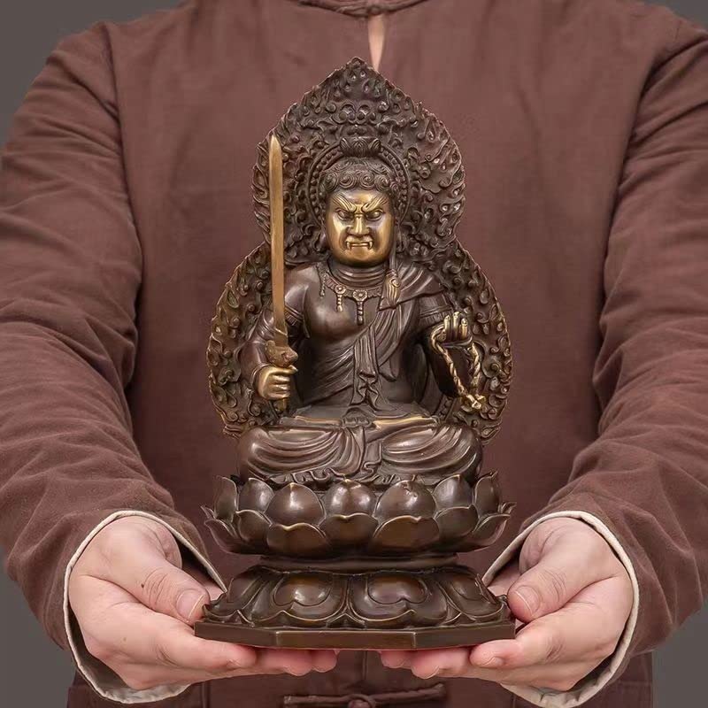 Amazon｜仏像 不動明王 坐像 銅製 煩悩の悪魔を切り衆生を救ってくれる
