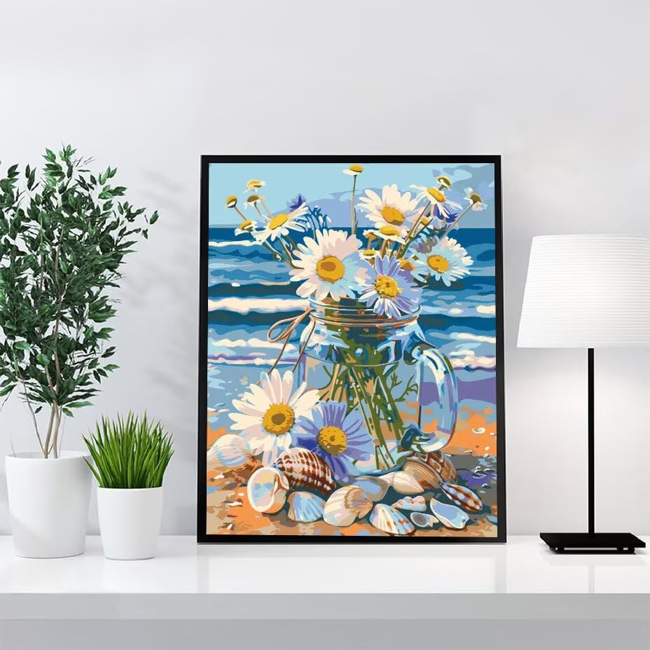 Point de croix moderne et mosaïque de diamants plage 70x90cm pour mur