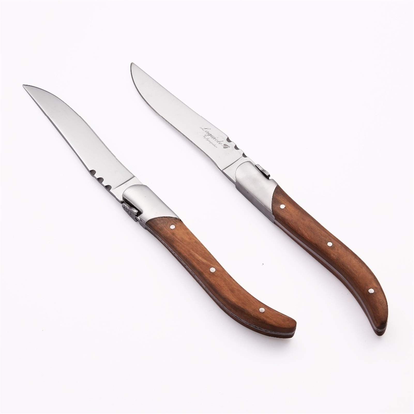 6/8 / 10PCS Cuchillo de carne Cuchillos de mesa Conjunto Cuchillo de cena de acero inoxidable Cuchillo de madera oliva Manija Flatware Cubiertos de Navidad (Color : 10 Pieces)