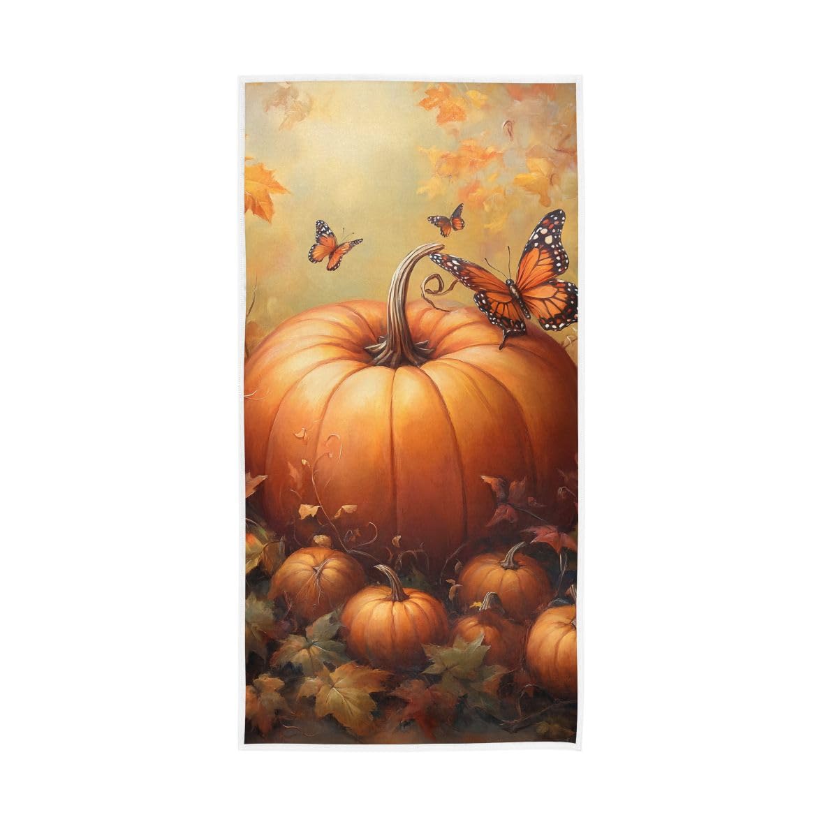 LSRCPD Fall Pumpkin Butterfly Hand Towels for Bathroom, Hand Towels for Bathroom, Shower, Hotel, Spa 15 x 30 Inches