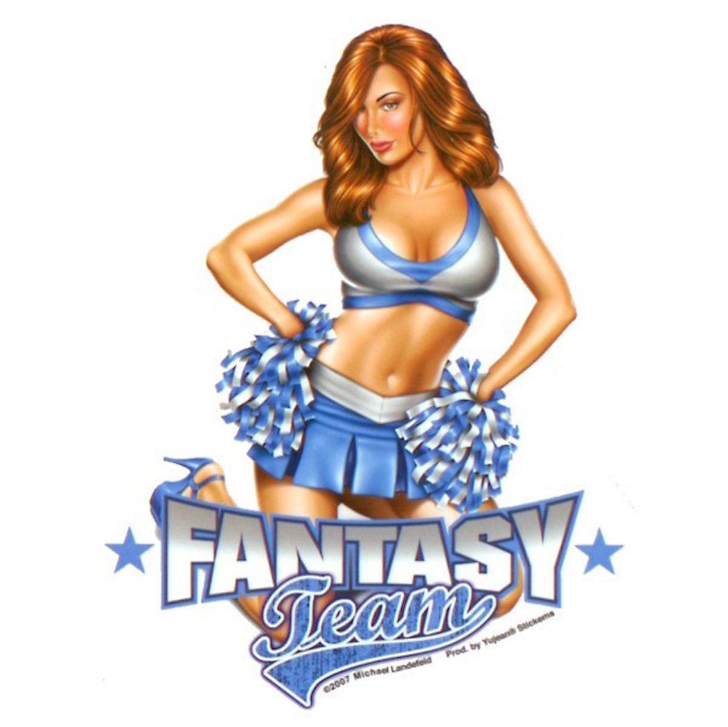 Michael Landefeld - Sexy Pinup FANTASY TEAM Cheerleader PIN-UP - 4.25" x 5.5" - Sticker Decal - Weather Resistant, Long Lasting for Any Surface