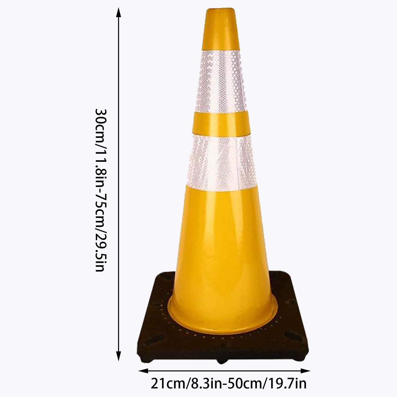 Cône de Signalisation Multi-Usages Pliable Cône de Sécurité Jaune avec Collerette Réfléchissante et Ruban de Signalisation Supplémentaire pour Parking(Color:2pack)