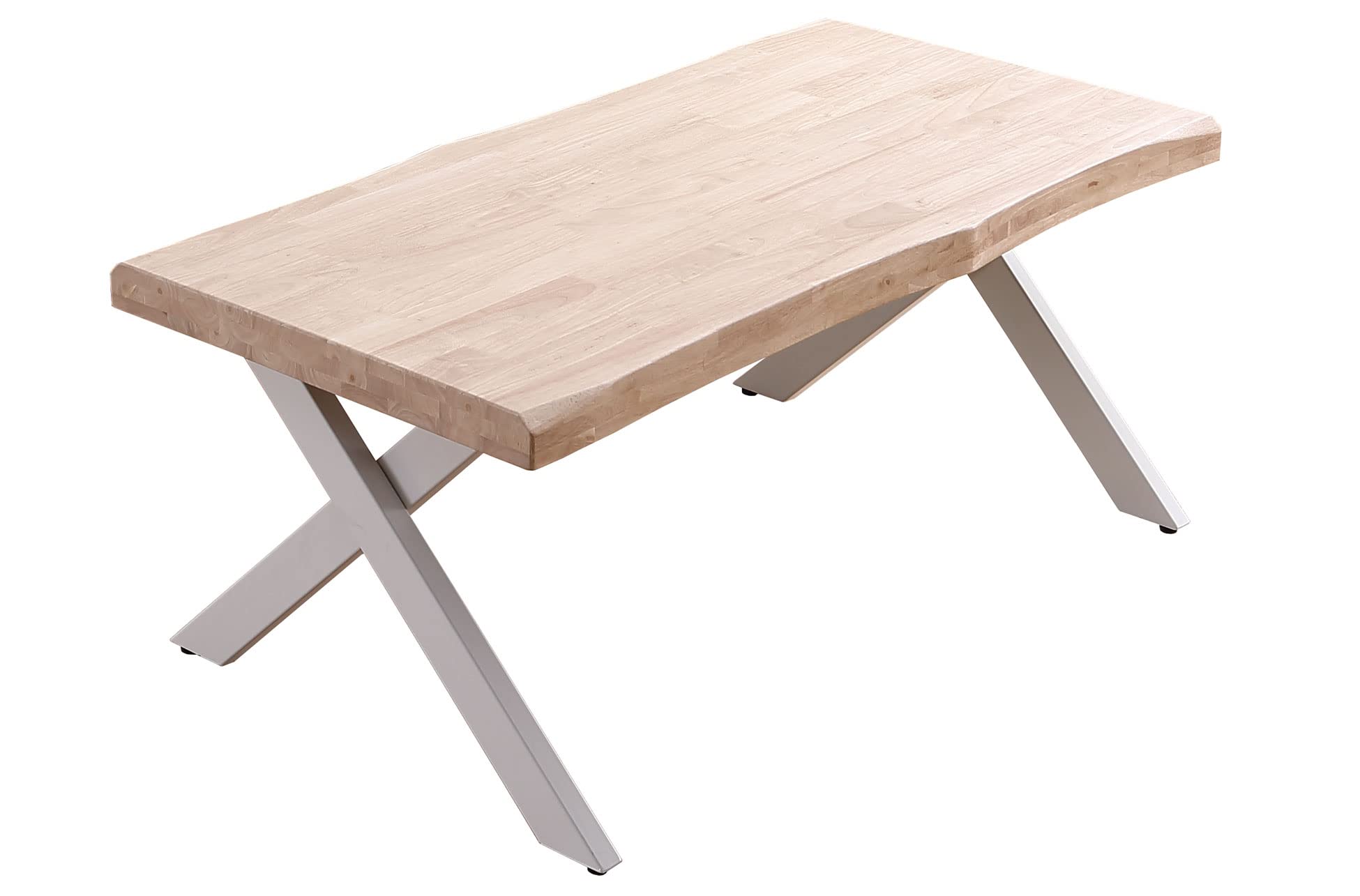 Table basse relevable bois métal PEGANE grand plateau blanc 120cm