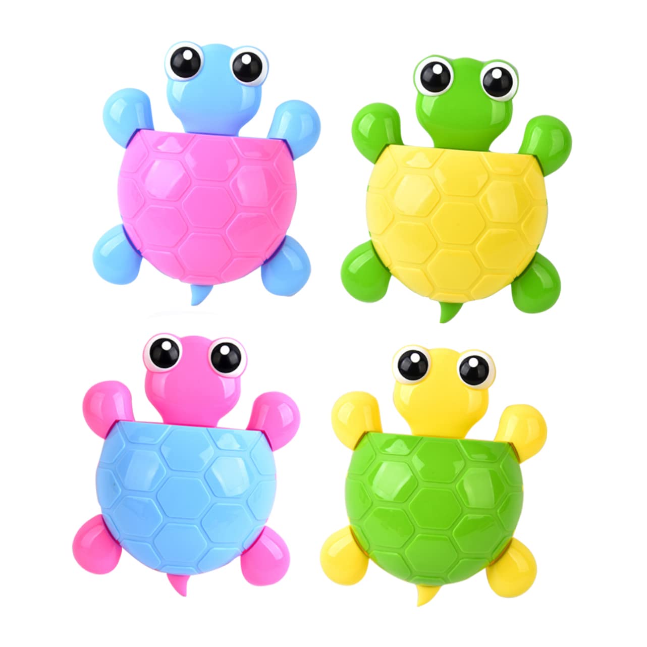 4 Piezas Portacepillos PP PVC Ventosa, de Tortuga de Dientes