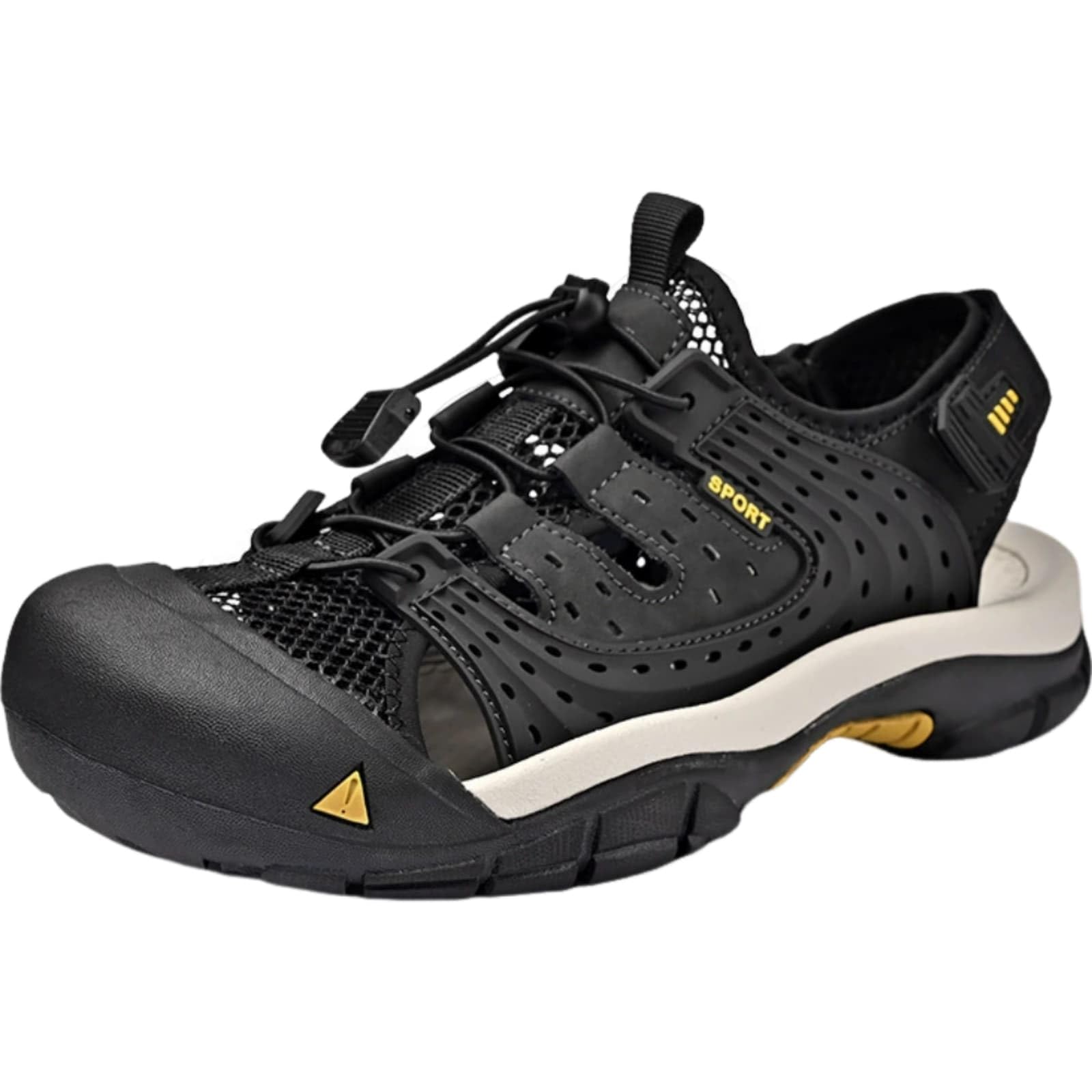 ENEN Sandali da Uomo con Punta Chiusa per Trekking, Sandali Escursionismo Supporto Arco Piedi Sandali Sportivi Antiscivolo 38-46 EU Scarpe Escursionismo Estive Traspirante