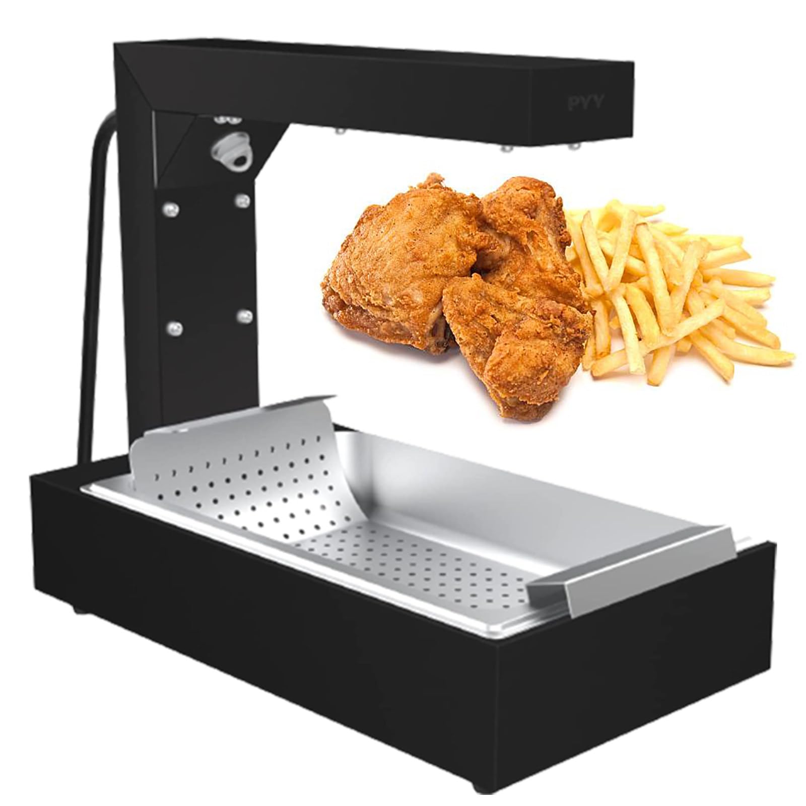 Scaldavivande elettrico da banco in acciaio inox, 1000 W, grado commerciale, per patatine fritte e altro, design indipendente per un facile utilizzo in ristoranti e caffè