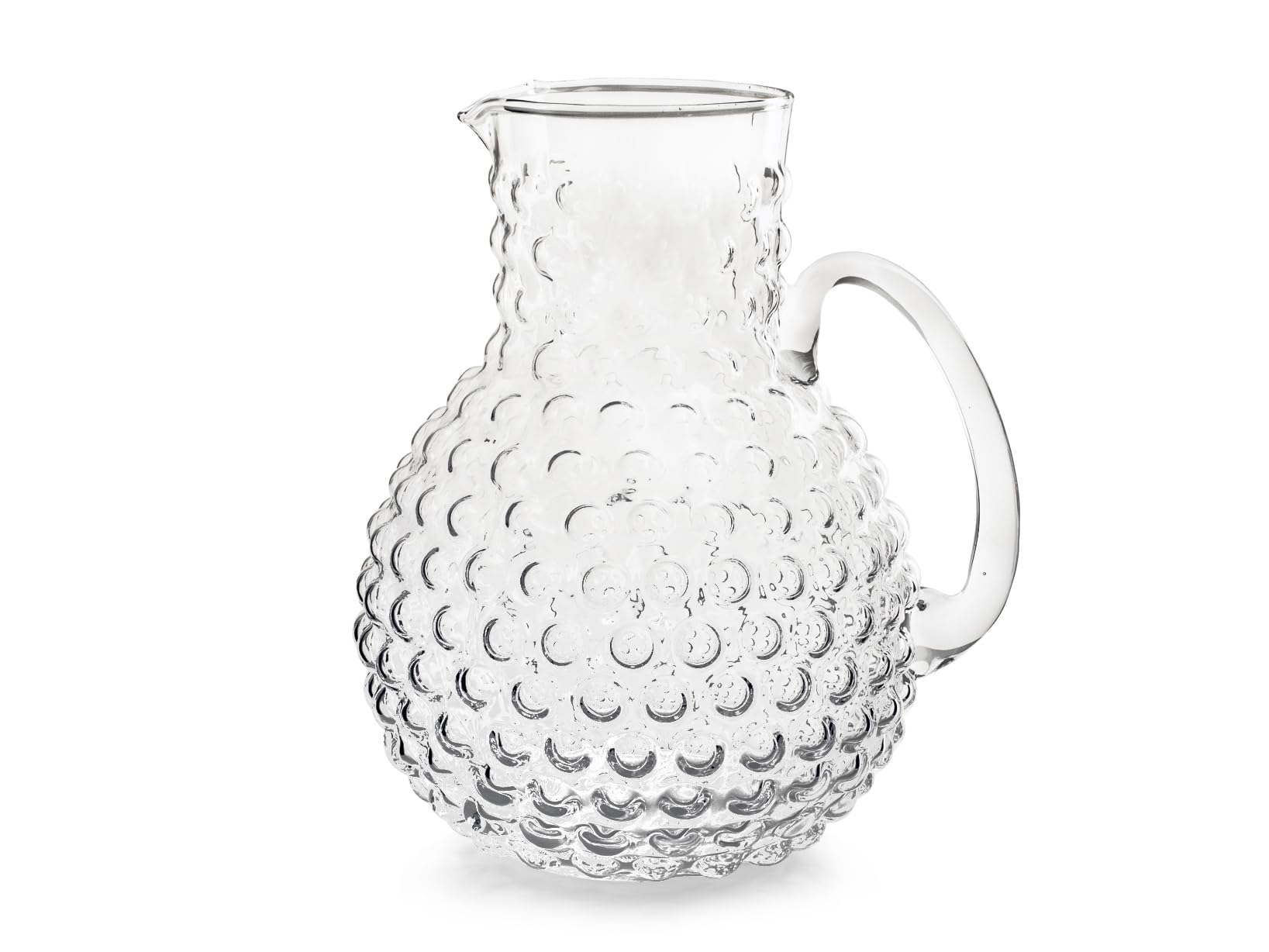 H&H Bubble Krug aus Glas, transparent, 2,3 Liter, elegant und funktional, spülmaschinenfest