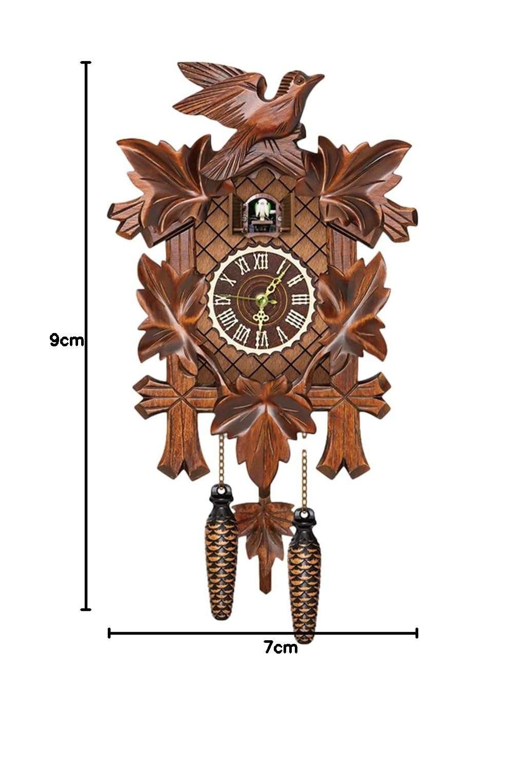 Reloj de cuco decorativo y delicado de madera que añade encanto al hogar, reloj tradicional de chalet de bosque negro preciso y preciso CL303