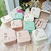 Yofair Personalized Jewelry Box with Birth Flower Bridesmaid Gifts Custom Leather Travel Jewelry Case Ring Box Birthday Christmas Gifts for Women #4