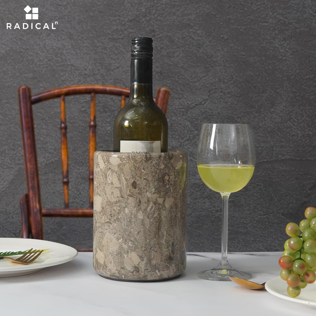 Radicaln Marble Wine Cooler Verona 6.5", Handmade Insulated Chiller for Champagne Wine & Beverages - Image 3