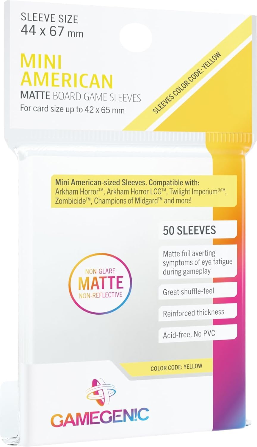 44x67 card sleeves Amazon.com: Matte Board Game Sleeves | Pack of 50 Matte Sleeves | 44 by 67  mm Card Sleeves Optimized for Mini American Card Games | Premium Card  Protection
