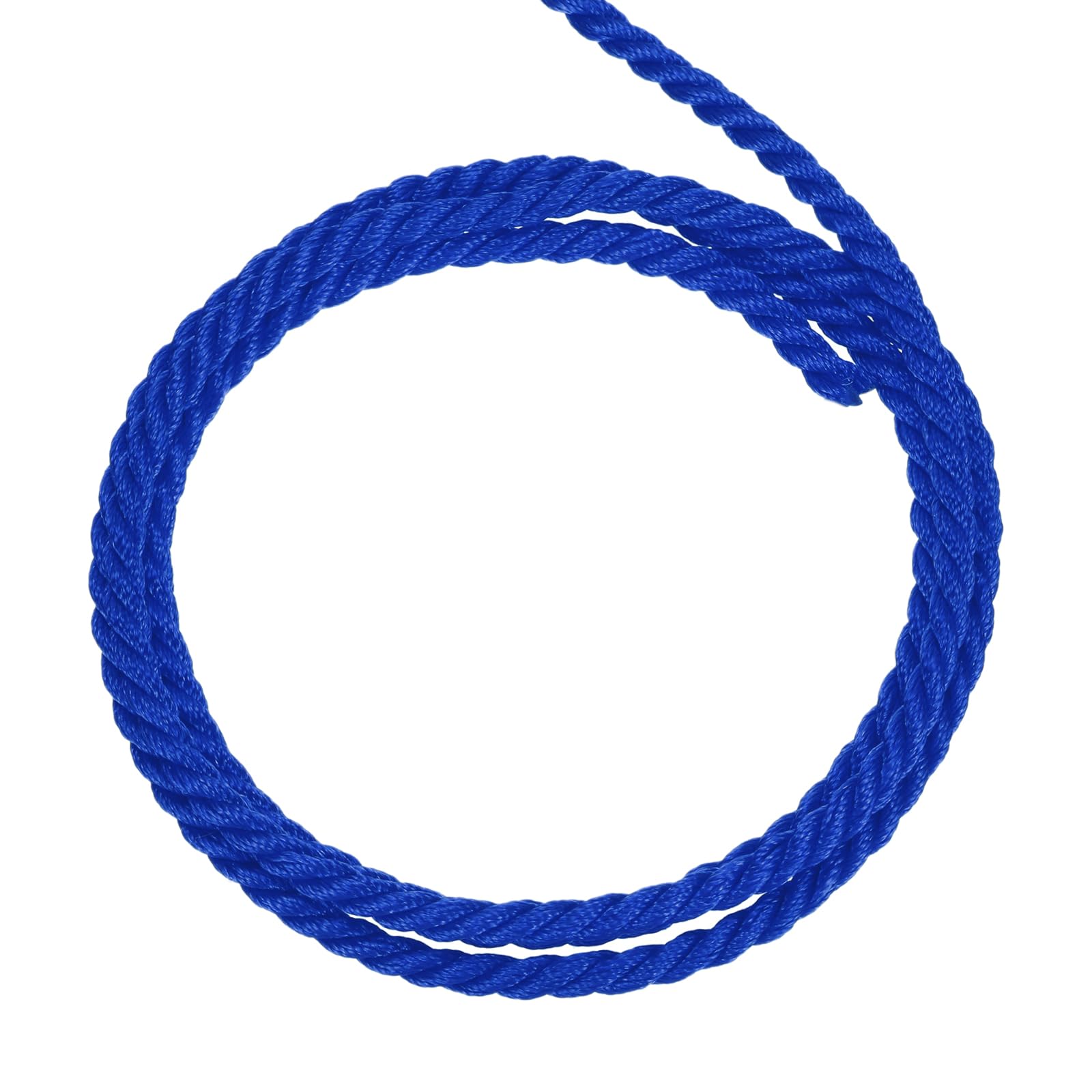 sourcing map Twisted Cord Trim, 16 Yard 4mm 3-Ply Twine Braided Rope Shiny Thread String for Craft Gift Bag Curtain Christmas Decor, Gem Blue - 15m โ image 1