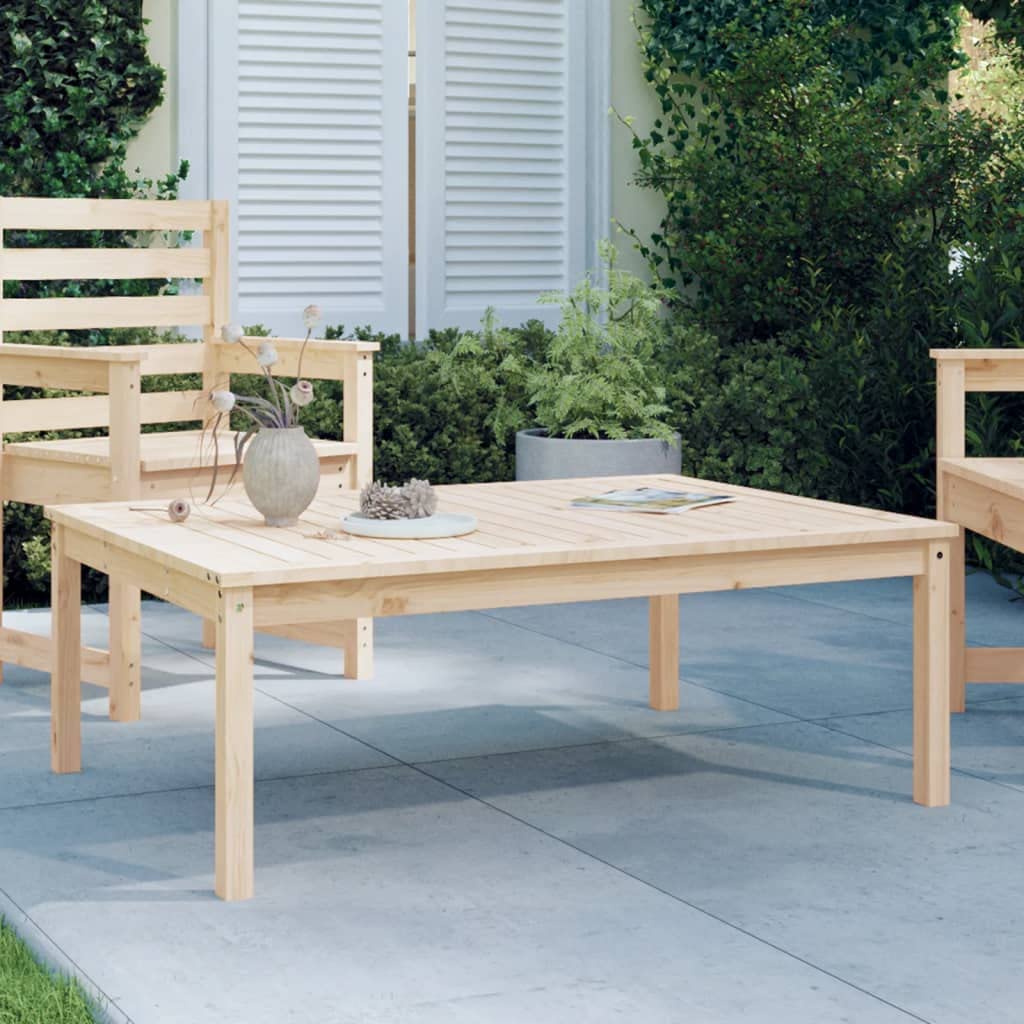 SXZenSpace 121 x 82.5 cm Solid Pine Outdoor Coffee Table for Garden Patio Balcony Small Bistro Set Untreated Wood Robust Dining Surface Terrace Camping Deck Use