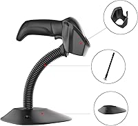 Vista 5 de Symcode Soporte universal para escáner de código de barras manos libres, escáner de código de barras, soporte de cuna, ángulo base y cabeza