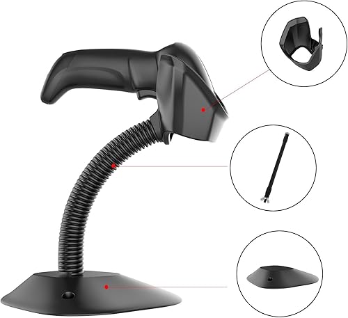 Miniatura 5 de Symcode Soporte universal para escáner de código de barras manos libres, escáner de código de barras, soporte de cuna, ángulo base y cabeza