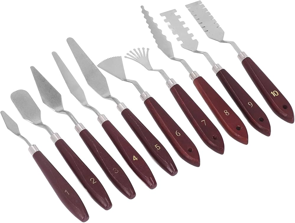 Amazon.co.jp: 絵画ミキシングスクレーパー 10個 ペインティングナイフ