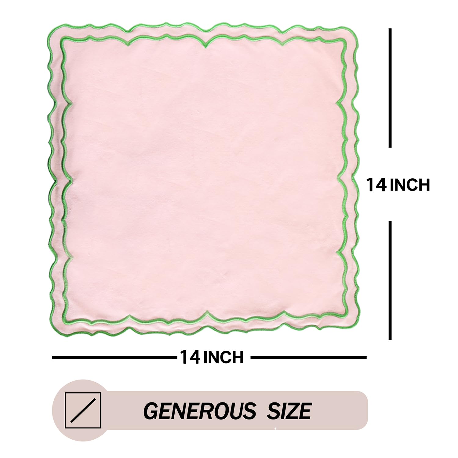 MIKI WELL Cloth Napkins Set of 4 Cotton,14