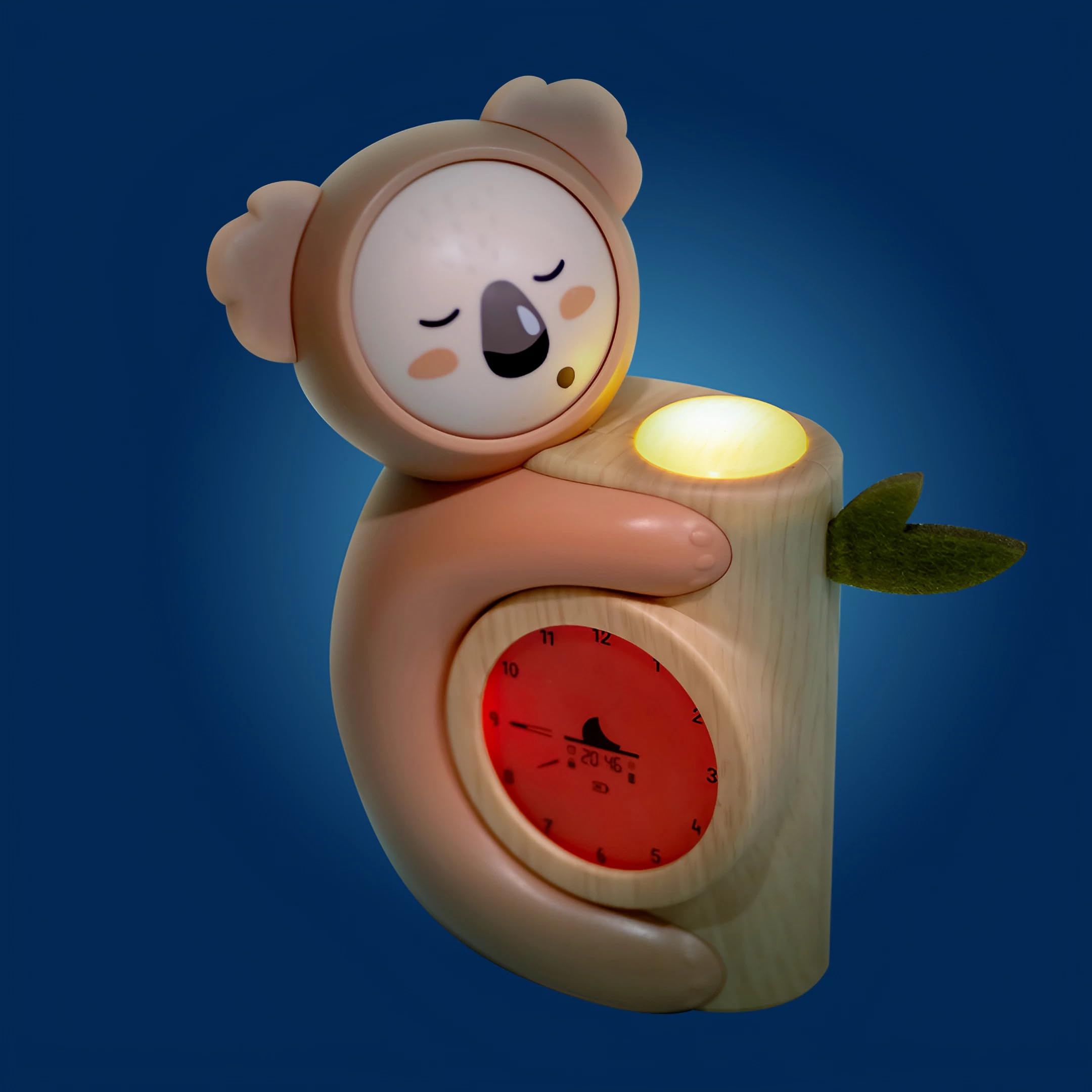 Pabobo Coach Sommeil Koala Réveil Enfant Veilleuse Indicateur Jour/Nuit Double Affichage Numérique Analogique