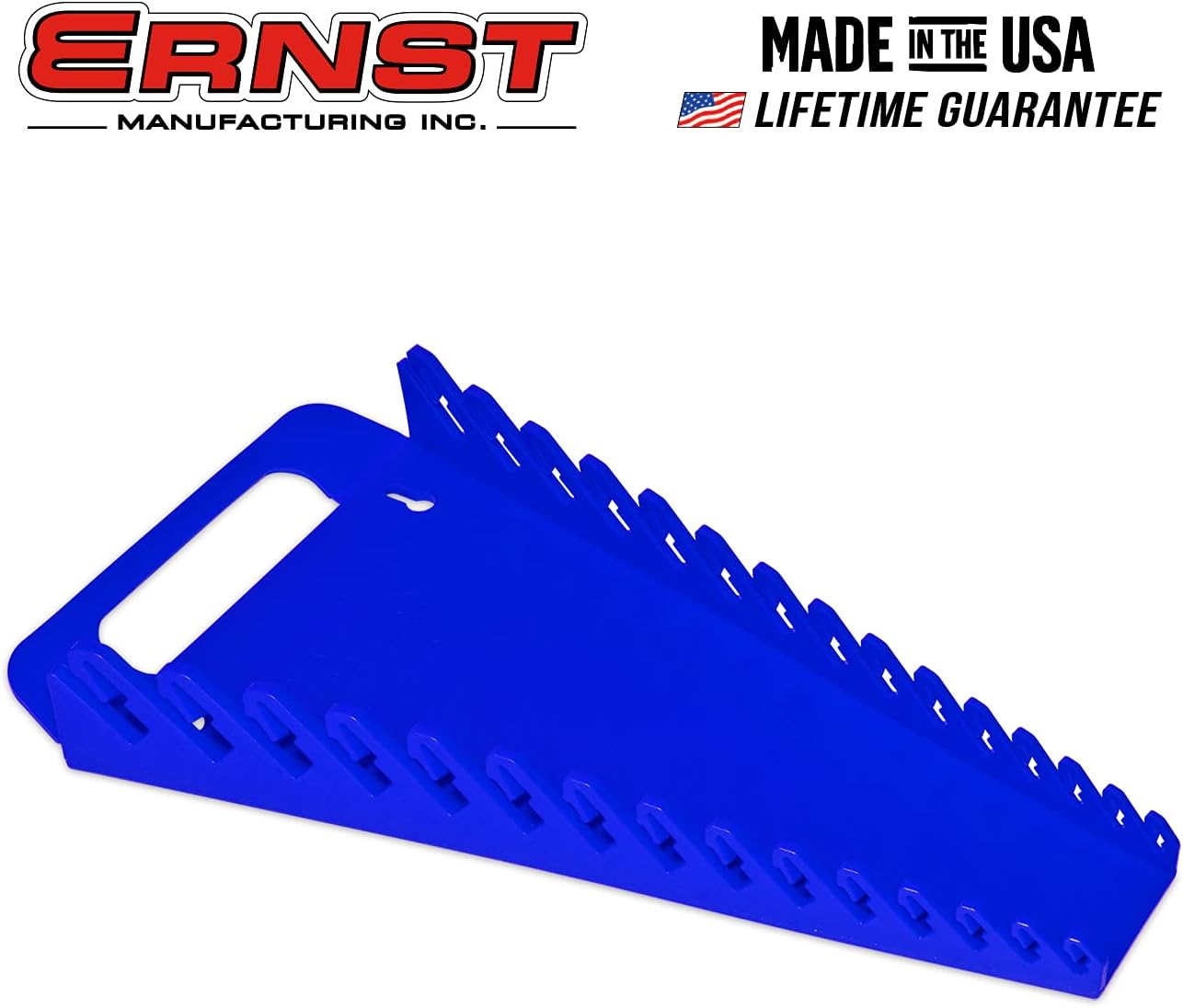 Ernst Manufacturing 5055 15-Wrench Gripper Portable Wrench Organizer - Versatile, One-Handed Access, Fits 1/4" to 1 1/8" & 6-20 mm, Blue image 2
