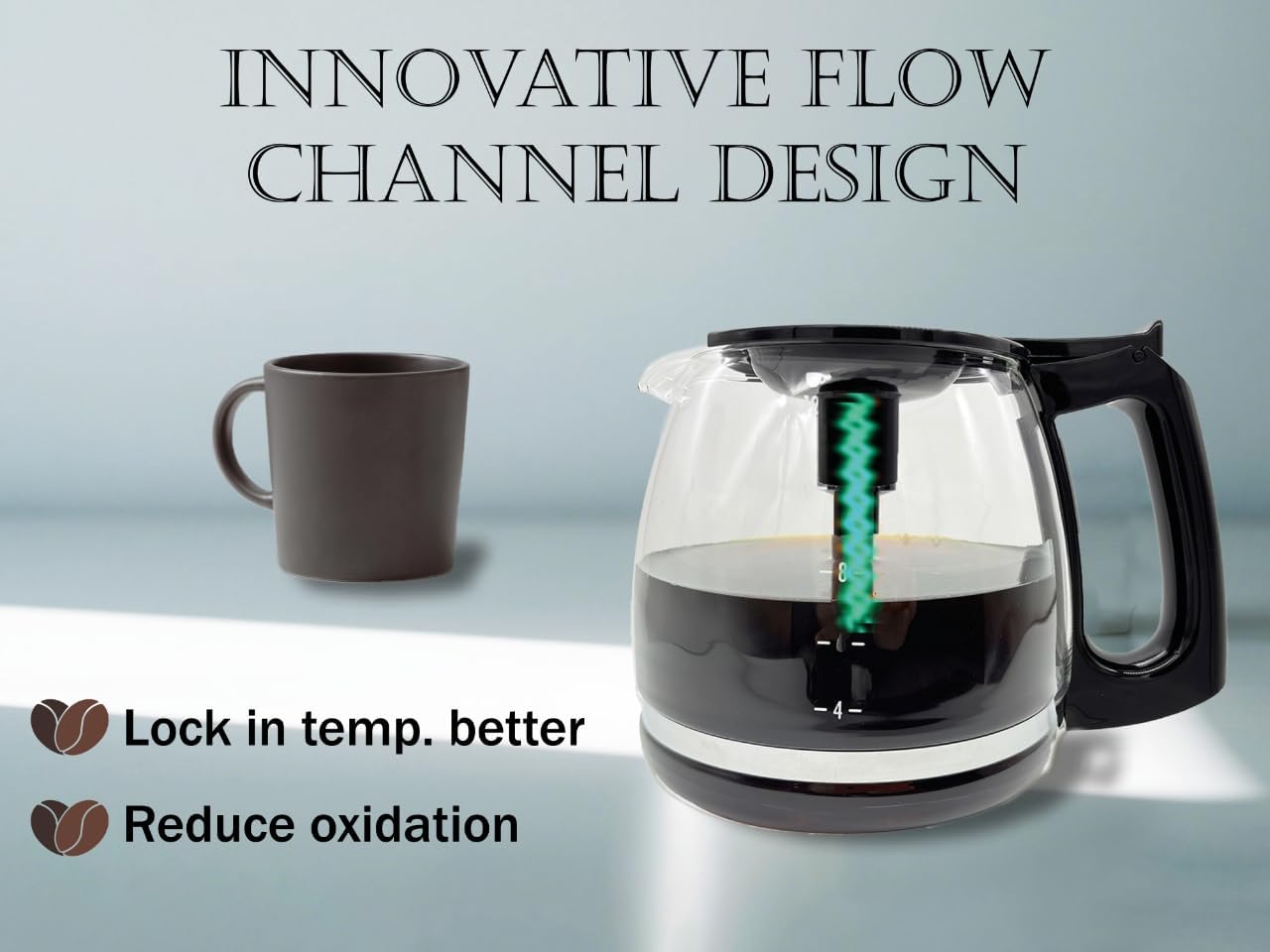 12-Cup Replacement Coffee Carafe Compatible with Mr. Coffee,Sumbeam,Oster Coffee Maker