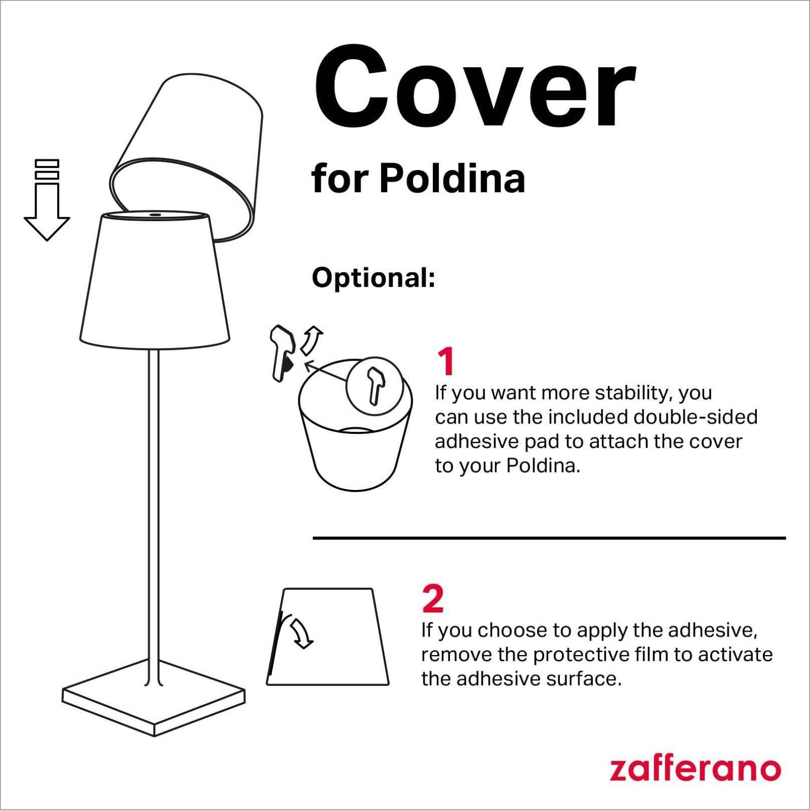 Zafferano, Poldina Cover Special Valentine's Day Edition, Metal Lampshade for Table Lamp Compatible with Poldina Lamps - Image 4