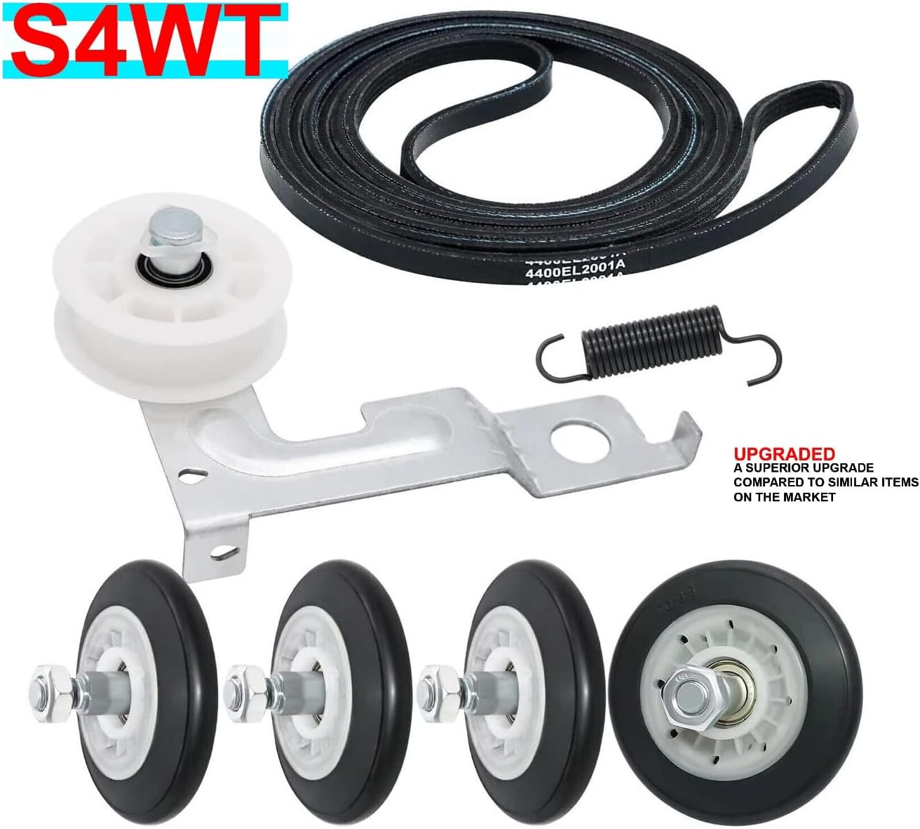 Upgraded Dryer Repair Kit Dryer Roller Replacement for LG DLEX3250R DLEX3250W DLEX3360R DLEX3360V DLEX3360W DLEX3370R DLEX3370V DLEX3370W DLEX3470V DLEX3470W DLEX3550V DLEX3550W DLEX3570V DLEX3570W