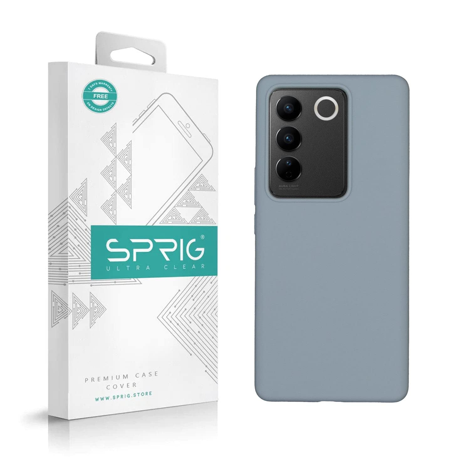 SPRIG Compatible with VIVO V27 5G Phone Liquid Silicone Cover Premium Back Cover Drop Tested Shock Proof Mobile Case for Men, Women, Boys and Girls with Camera Protection (Blue Grey) (B0C5JQMYJ7) Amazon Price History, Amazon Price Tracker